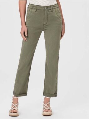 PAIGE Drew Vintage Ivy Green Straight-Leg Women's Pants - 25